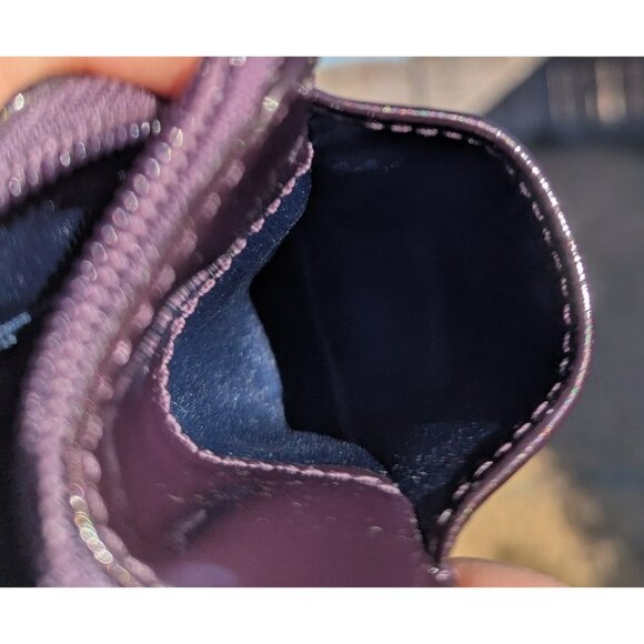 Coach Patent Leather Small Vertical Wristlet Pouch Wallet Purple - Picture 7 of 10